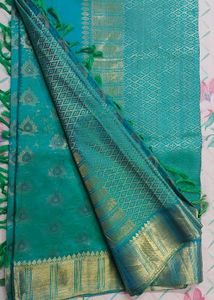 Elegant Teal Saree With Designer Blouse