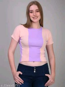 Pastel Colorblock Ribbed Top