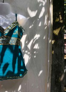 I. Teal Embellished Top