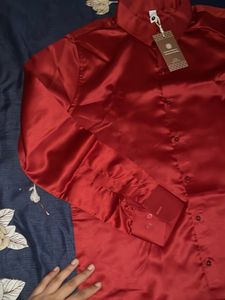 Red Button-Down Shirt