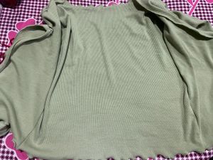 Sage Green Tie-Front Cardigan