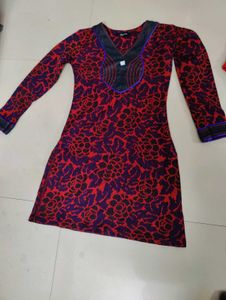 Floral Kurta with Red Leggings