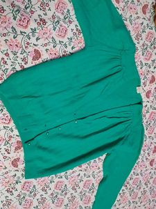 Green Button-Down Cardigan