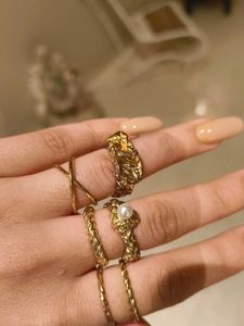 Golden Rings Set Of 6