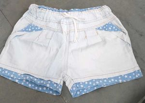 White &amp; Blue Star Print Shorts
