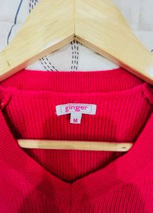 Puffed Sleeves Pink Crop Pullover