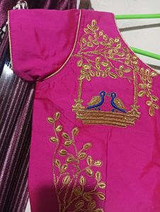 Embroidery Pink Blouse