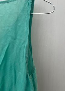 Stylish Green Sleeveless Casual Dress
