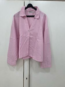 ✨ Pink Perfection: ZARA Lyocell-Linen Overshirt