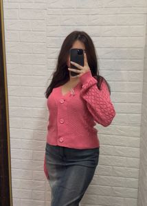 Pink Knit Cardigan