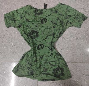 Rockstar Gf Nana Coded Green Printed Tee