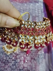 Jwellary Set Maroon Colour