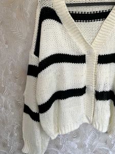 oversized striped cardigan