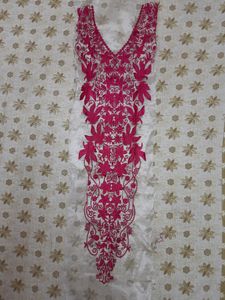 Beautiful 1 Meter Long Pakistani Dark Pink Embroidered Kameez Patch