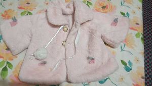 Pink Short Warm Jacket For Baby Girls