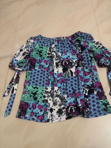 Colorful Floral Patchwork Blouse