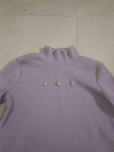 Lilac Ribbed Knit Top