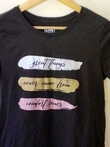 Black Top With Prined Lines