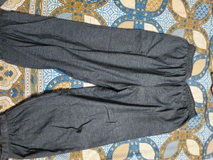 Grey Linen Capri In 34 Waist For Women