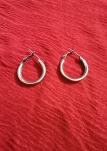 Stylish Silver Hoop Earrings, Rajasthani Look