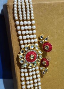 2 Purl And Moti Kundan Set