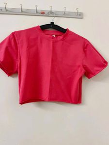 Pink Boxy Crop Top
