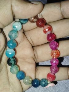 Germstone  Evil Eye Bracelet Dragon Veined