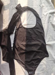 Chic Black Halter Bodysuit