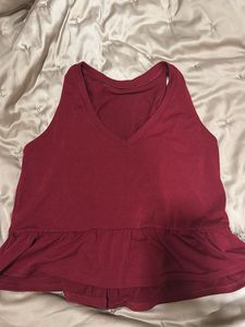 Maroon Peplum Tank Top