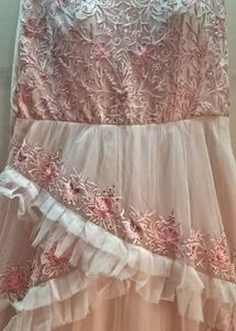 BABYPINK PRINCESS BALL GOWN WITH RUFFLES &amp; EMBROID