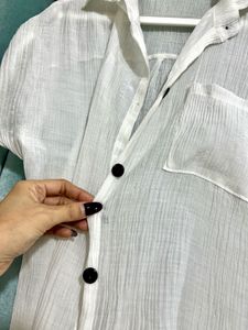 White Button-Down Top