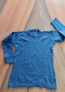 Blue Knit Pullover Sweater