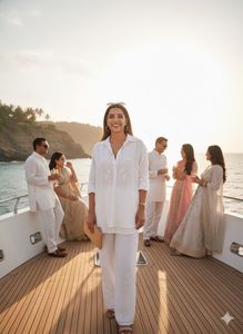 ☀️&#34;The Santorini Breeze&#34;🏝️Chic 4-in-1 Linen Set!