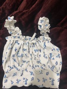 Floral Ruffle Crop Top