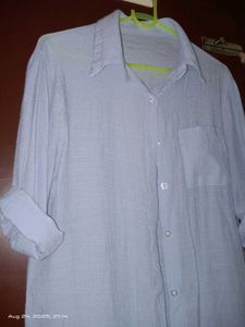 Blue Button-Down Top