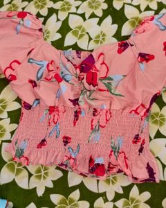 Floral Smocked Crop Top