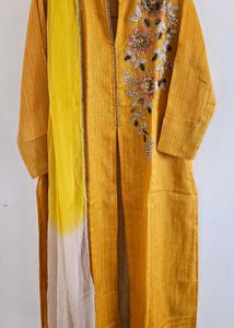 Embroidered Mustard Yellow Salwar Kameez