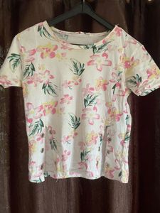 Flower Print Crop Top