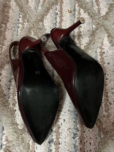 Burgundy Pointed Toe Heels