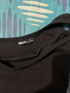 Black One-Shoulder Tank Top - S