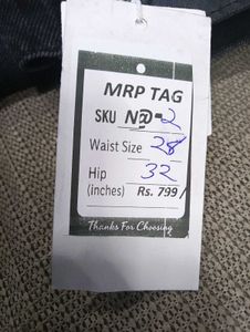 N@02 Size-28 Black Denim Jeans