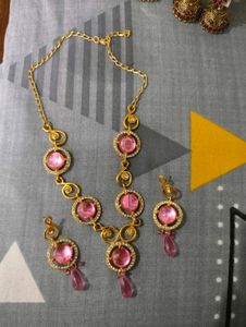 Pink Stone Jewelry Set