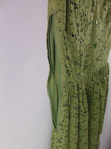 (Cash Pls) Olive Green Coloured Dress With Buttons