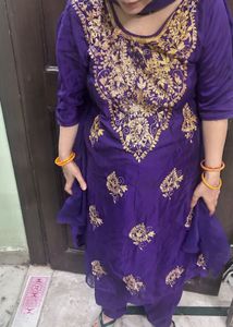 Elegant Purple Embroidered Kurta Set