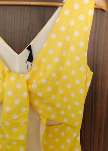 Sexy Polka Dot Back Tie Bodycon Dress