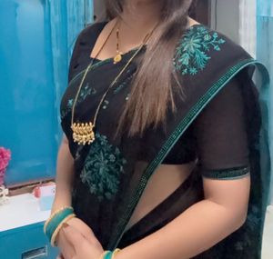 Black Embroidery Georgette Saree
