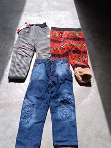 Kids Two Legins Onw Jeans