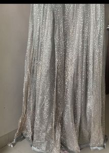 Elegant Silver Ethnic Gown