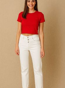 Mango white Denim straight jeans