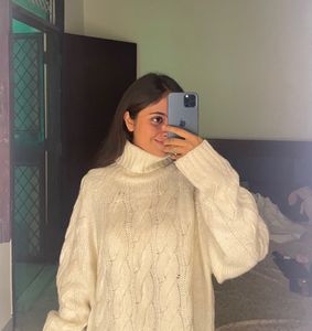 Cozy White Turtleneck Sweater